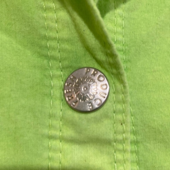 Fresh produce chartreuse lightweight shacket shirt jacket 100% cotton size small - Picture 8 of 9